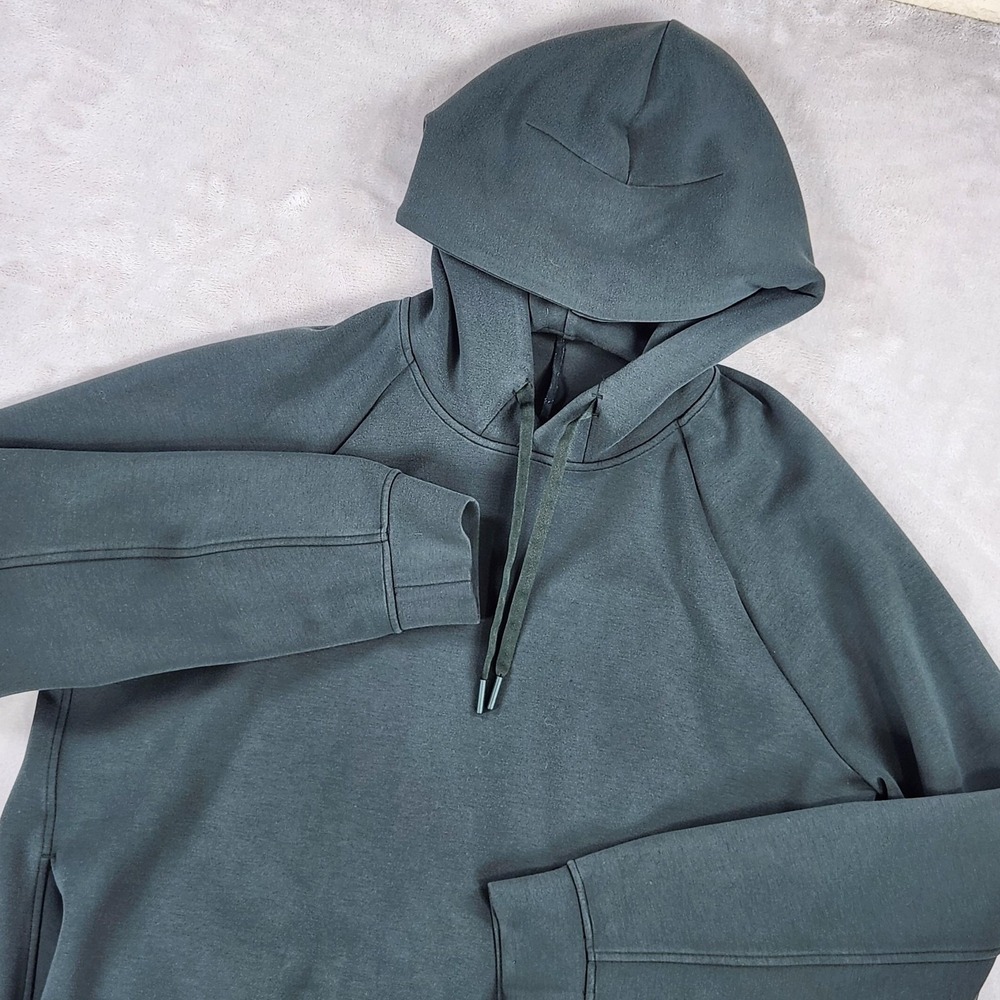 Lululemon Hoodie Mens Medium Green Smooth Spacer Solid Pullover Raglan‎ Pockets